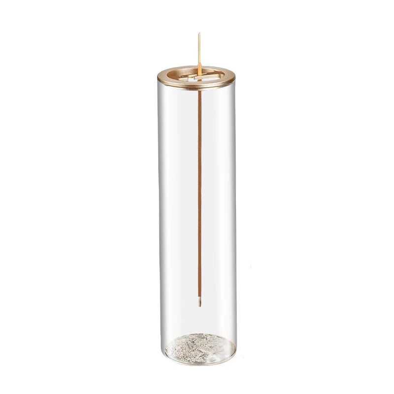Modern Glass Incense Burner Anti-Ash Flying Incense Holder with Removable Glass Ash Catcher for Home Decor Yoga Meditation