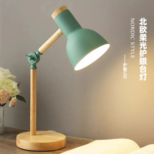 Creative Nordic Table Lamp Wooden Art LED