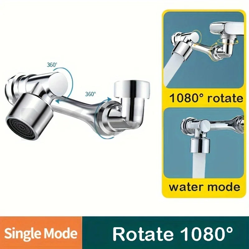 Rotatable Extension Faucet Sprayer Head 2 Spray Modes Universal Bathroom Tap Extend Adapter Aerator
