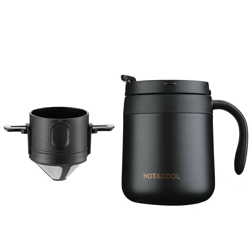 Stainless Steel Portable Coffee Filter Drip Coffee Tea Holder Reusable Mug Coffee Dripper Tea Cup Set Coffee Pot Coffeeware