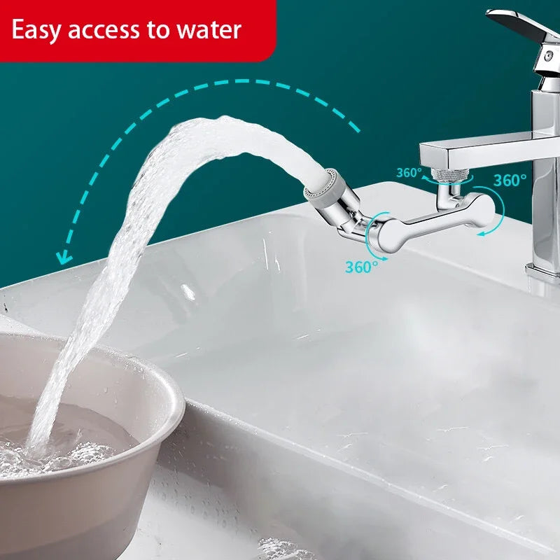 Rotatable Extension Faucet Sprayer Head 2 Spray Modes Universal Bathroom Tap Extend Adapter Aerator