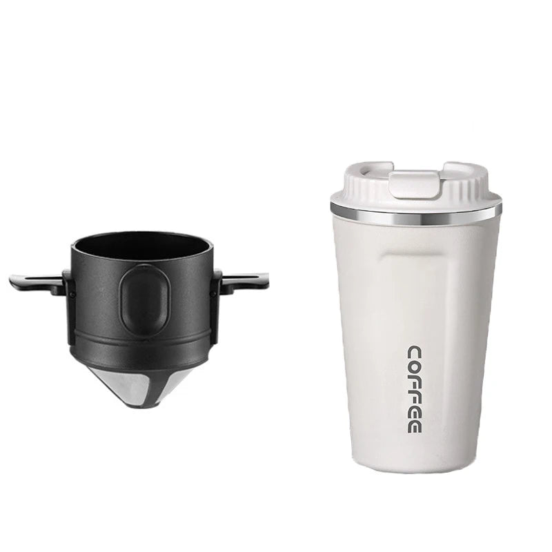 Stainless Steel Portable Coffee Filter Drip Coffee Tea Holder Reusable Mug Coffee Dripper Tea Cup Set Coffee Pot Coffeeware