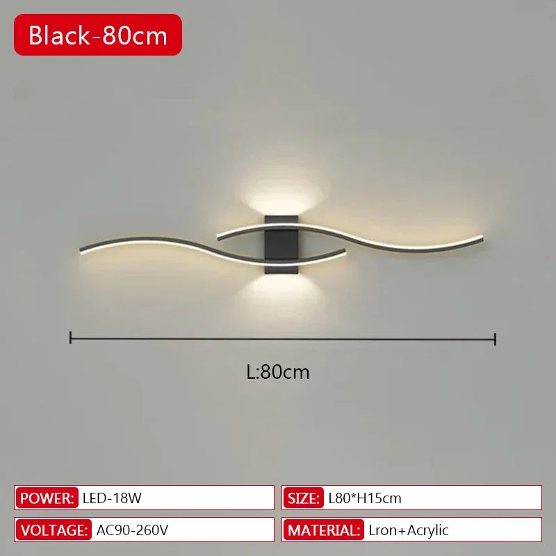 Long Strip LED Wall Lamp Modern Remote Control