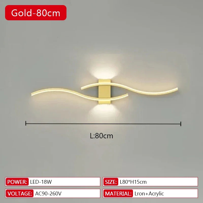 Long Strip LED Wall Lamp Modern Remote Control