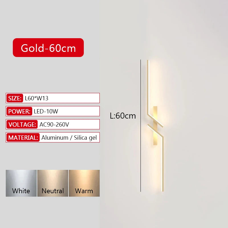 Long Strip LED Wall Lamp Modern Remote Control
