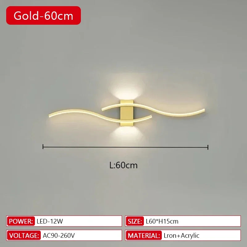 Long Strip LED Wall Lamp Modern Remote Control