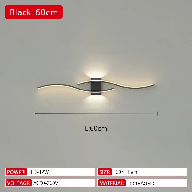 Long Strip LED Wall Lamp Modern Remote Control