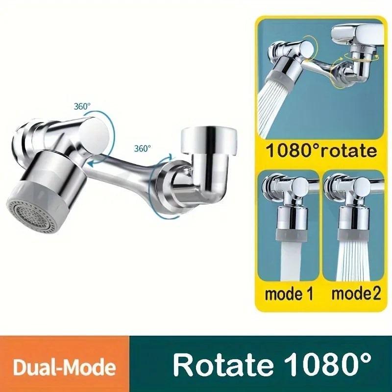 Rotatable Extension Faucet Sprayer Head 2 Spray Modes Universal Bathroom Tap Extend Adapter Aerator