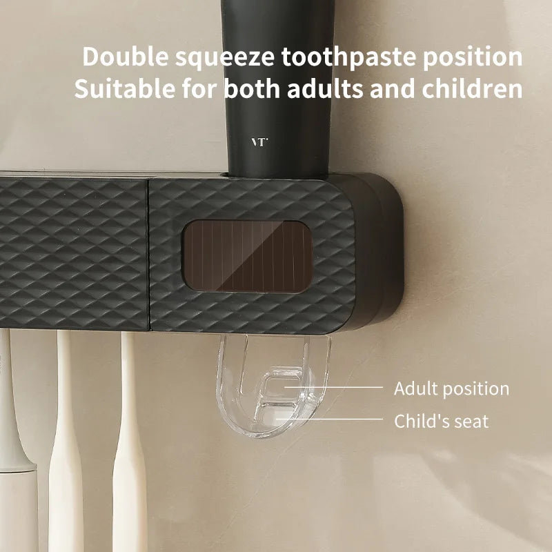 smart toothbrush rack wall mounted 3-slot toothbrush intelligent drying rack,