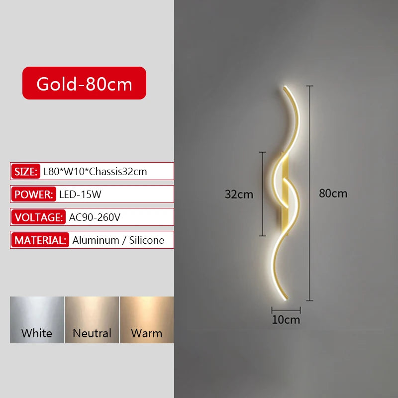 Long Strip LED Wall Lamp Modern Remote Control