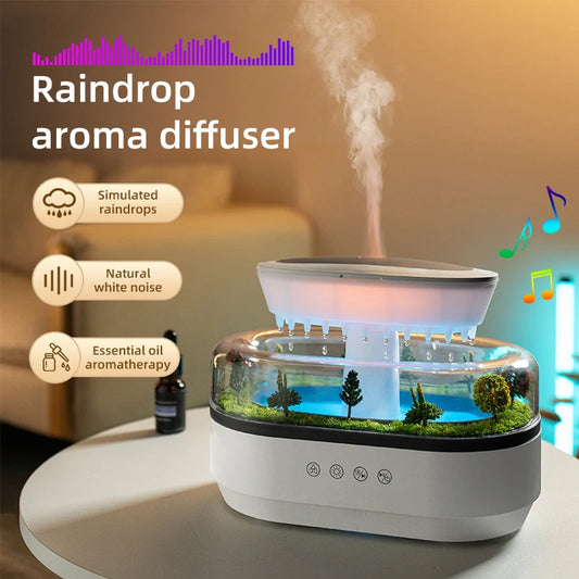 Aroma Humidifier Raindrop Air Humidifier Colorful Light White Noise