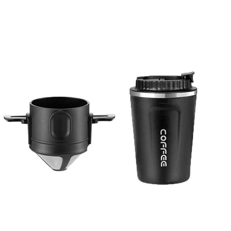 Stainless Steel Portable Coffee Filter Drip Coffee Tea Holder Reusable Mug Coffee Dripper Tea Cup Set Coffee Pot Coffeeware