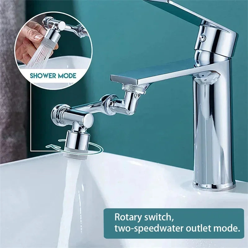 Rotatable Extension Faucet Sprayer Head 2 Spray Modes Universal Bathroom Tap Extend Adapter Aerator