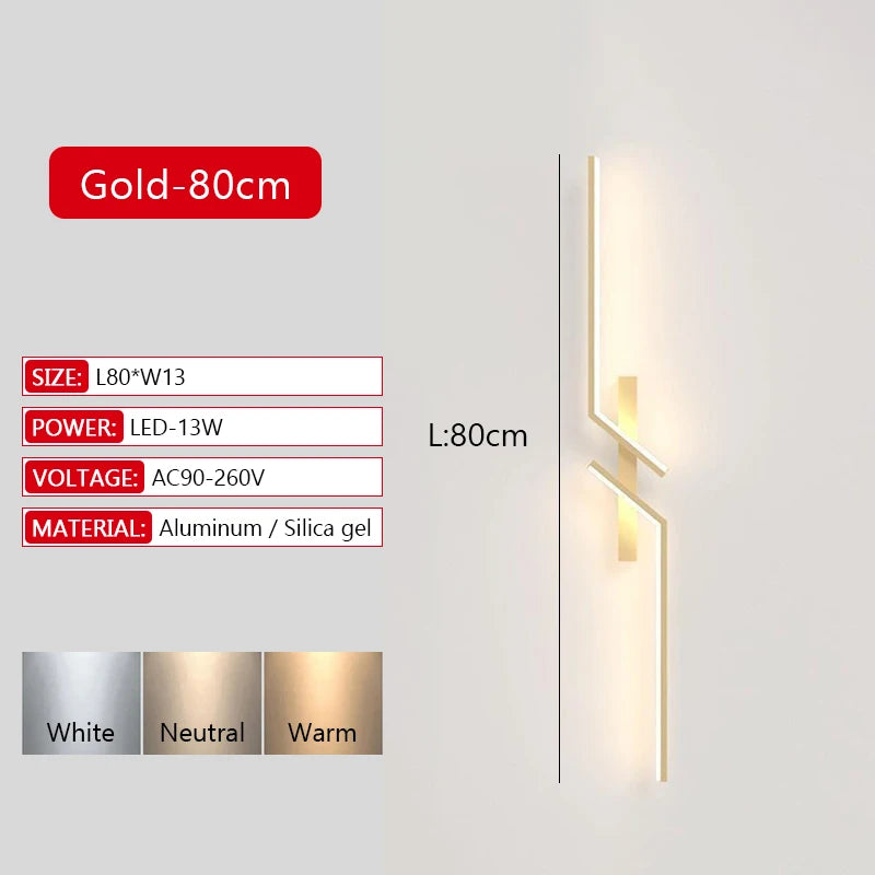 Long Strip LED Wall Lamp Modern Remote Control