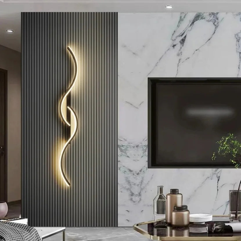 Long Strip LED Wall Lamp Modern Remote Control