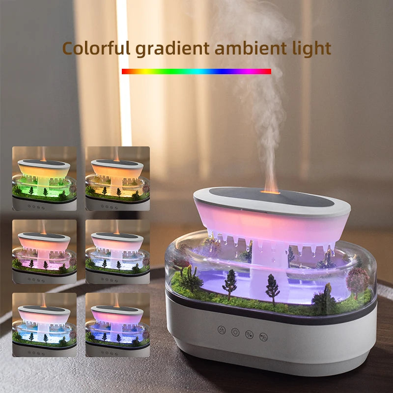 Aroma Humidifier Raindrop Air Humidifier Colorful Light White Noise