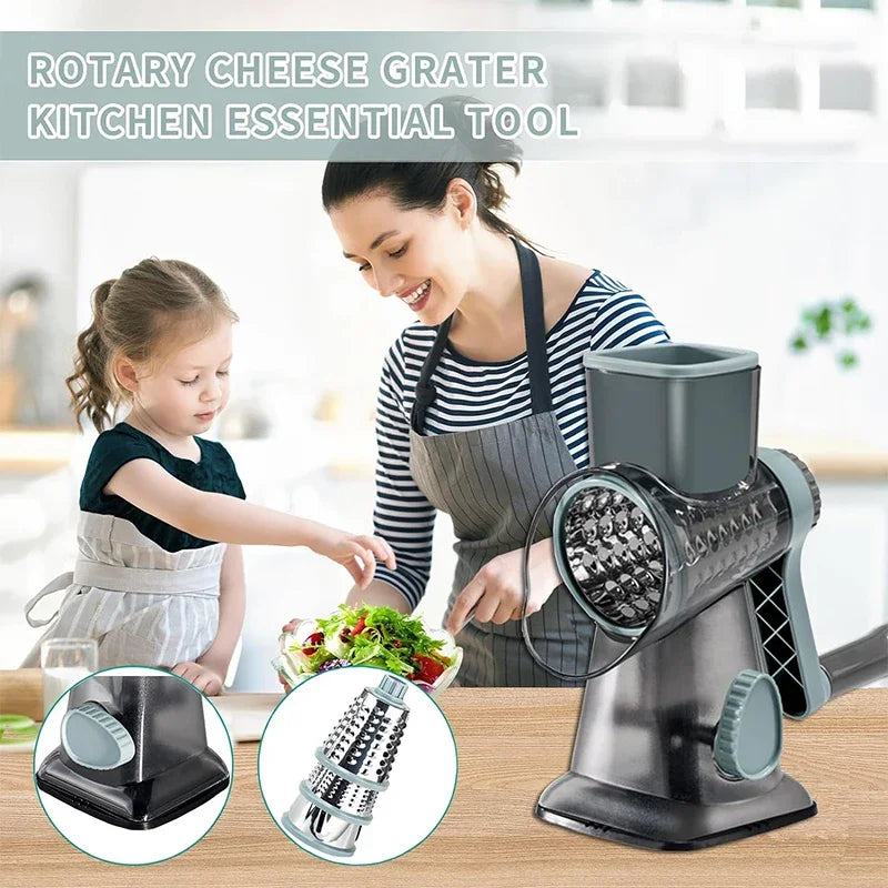 3-in-1 Rotary Cheese/Vegetable Grater & Nut Grinder