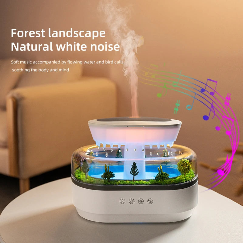 Aroma Humidifier Raindrop Air Humidifier Colorful Light White Noise