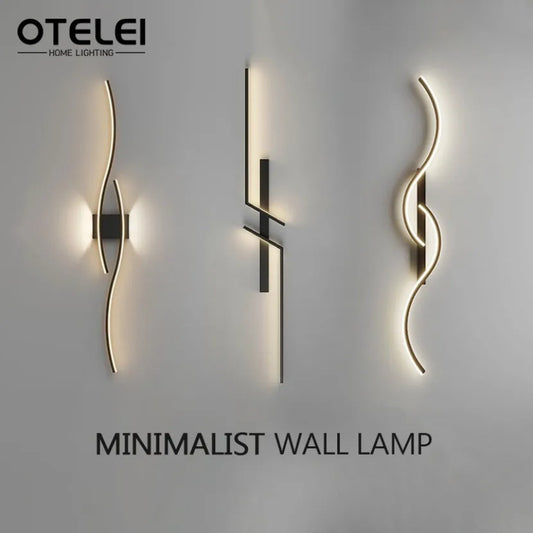 Long Strip LED Wall Lamp Modern Remote Control