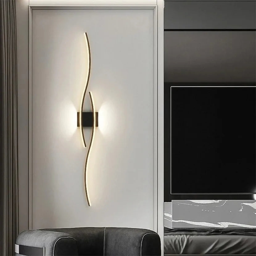 Long Strip LED Wall Lamp Modern Remote Control