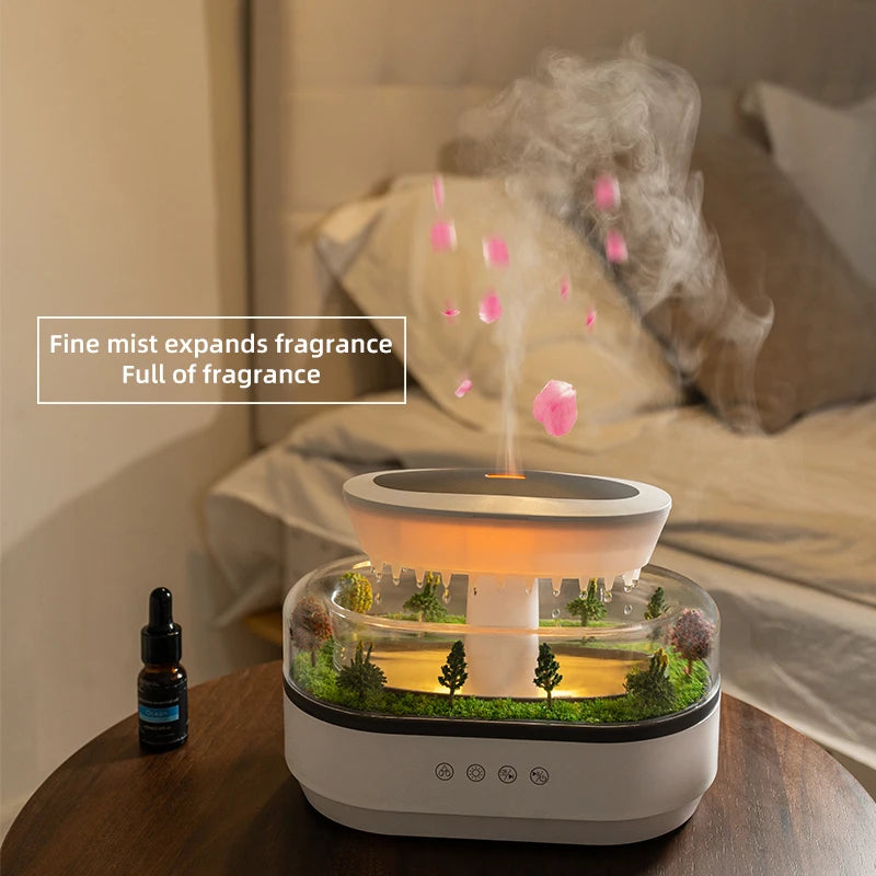 Aroma Humidifier Raindrop Air Humidifier Colorful Light White Noise