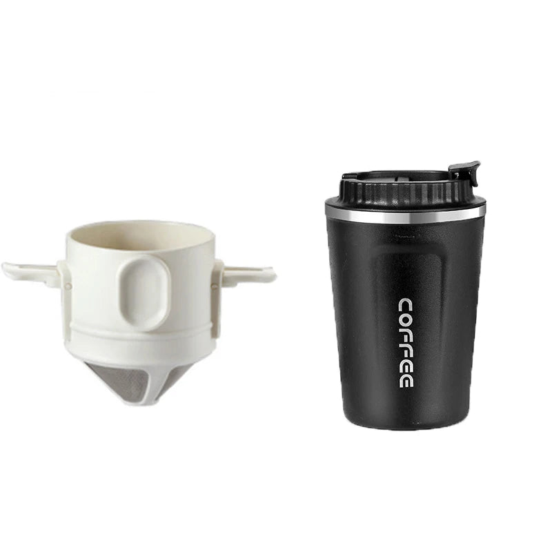 Stainless Steel Portable Coffee Filter Drip Coffee Tea Holder Reusable Mug Coffee Dripper Tea Cup Set Coffee Pot Coffeeware